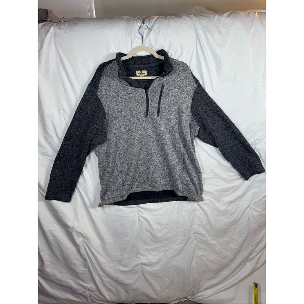 Woolrich Men’s 1/4 Zip Fleece Pullover – Heathered Gray – XXL